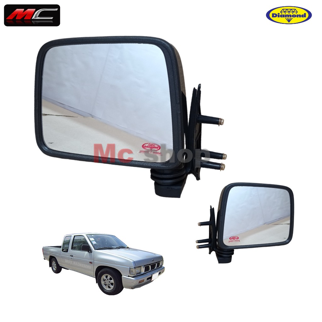 กระจกมองข้าง big m บิ๊กเอ็ม nissan นิสสัน  สีดำ * ตราเพชร15-84000