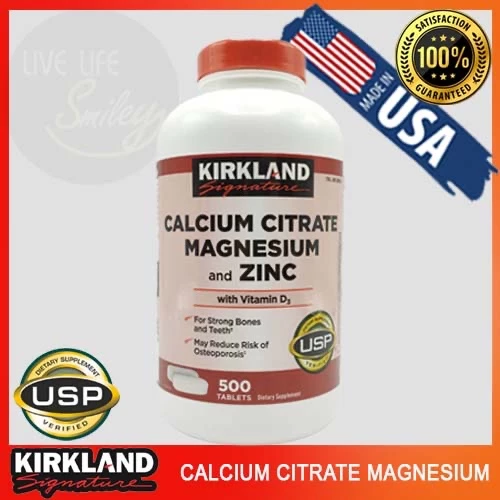Exp 01/28Kirkland Signature Calcium Citrate Magnesium and Zinc, 500 Tablets