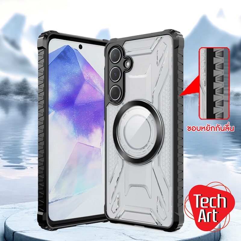 เคสแม่เหล็กในตัวสำหรับรุ่น Poco C65 C67 Redmi 13Cขอบสี มีมุมกันกระแทก