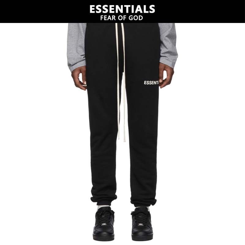 『ESSENTIALS』กางเกง FEAR OF GOD ESSENTIALS กางเกงขายาวออกกำลังกายแบบพื้นฐานที่มีเชือกรูด