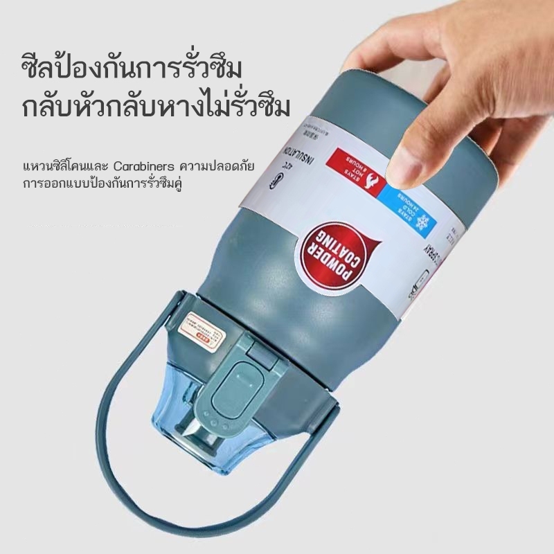 Ubear กระติกน้ำสแตนเลสเกรด316 ขวดน้ำ 1.2L/1.8L กระติกน้ำร้อนเย็นสีสวย ป้องกันความร้อนและความเย็น ความจุใหญ่ - รูปที่ 4