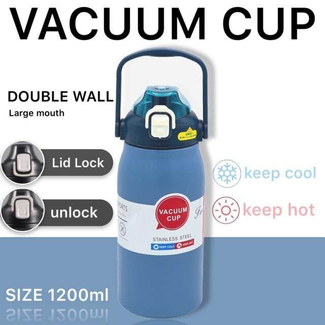 Ubear กระติกน้ำสแตนเลสเกรด316 ขวดน้ำ 1.2L/1.8L กระติกน้ำร้อนเย็นสีสวย ป้องกันความร้อนและความเย็น ความจุใหญ่ - รูปที่ 5