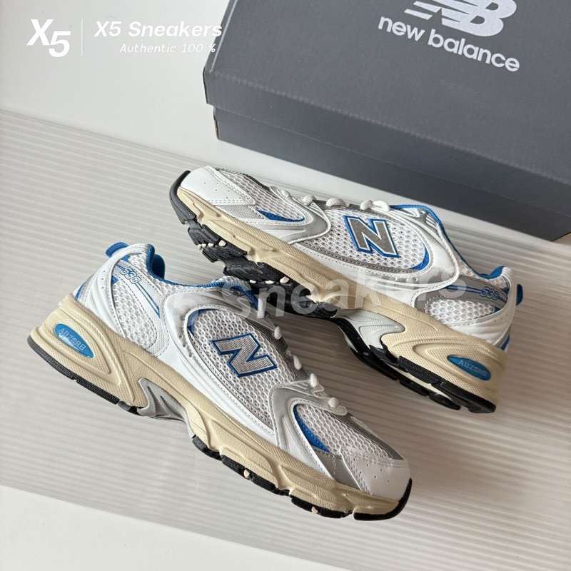 new balance ของแท้ 100% New Balance 530 รุ่นฮิต สีMR530EA (White Blue Oasis)