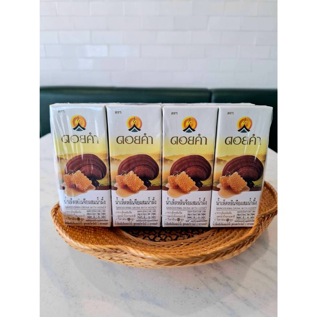 ดอยคำ น้ำเห็ดหลินจือผสมน้ำผึ้ง 200 มล. (แพ็ค 4กล่อง) EXP:15/05/26