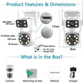 กล้องวงจรปิดเลนส์คู่ Tuya Dua IP Camera 4K WIFI มาพร้อมระบบ AI ใช้กับแอพ TuyaSmart/Smart Life
