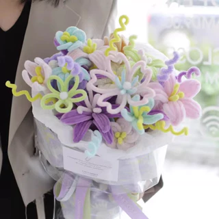 100เส้น DIY ลวดกำมะหยี่ ลวดกำมะหยี่ขนาด 30cm แยกสี สร้างสรรค์งานประดิษฐ์ต่างๆ ทำดอกไม้ นุ่ม ดัดง่าย