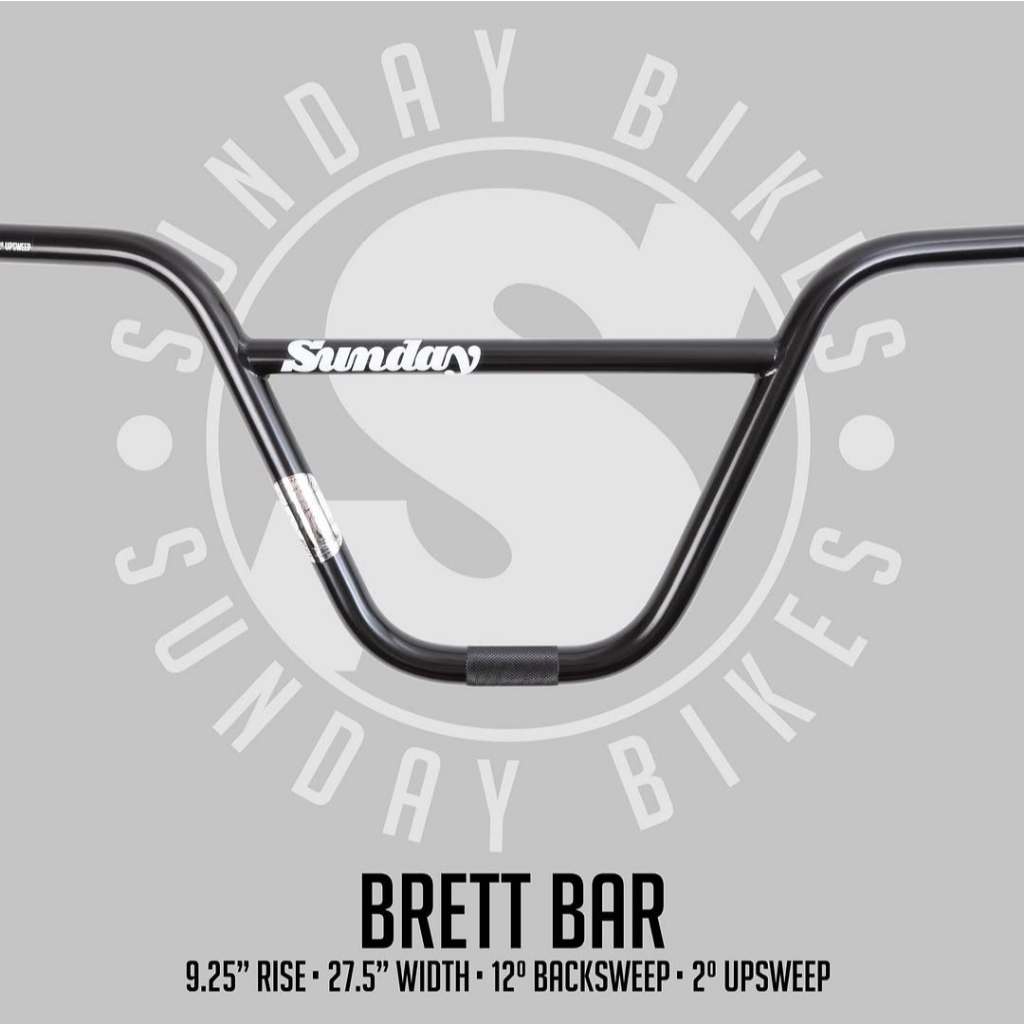 แฮนด์จักรยาน BMX Sunday Brett (Brett Silva Signature) Handlebars Rustproof Black 9.25"