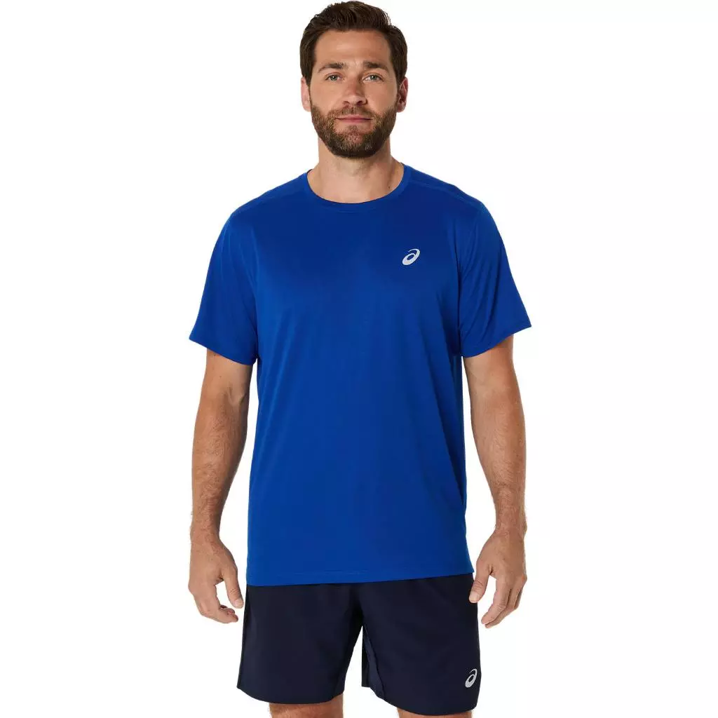 ASICS : 2011D242.401 ASICS SILVER SS TOP MEN RUNNING ผู้ชาย เสื้อคอกลม ของแท้ ASICS BLUE