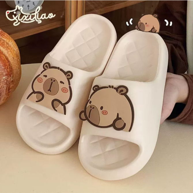 🧸ใหม่🧸(SH-5528)รองเท้าแตะ ลายCapibala รองเท้าแตะใส่ในบ้านและนอกบ้าน ยางEVA น้ำหนักเบานิ่มใส่บาย