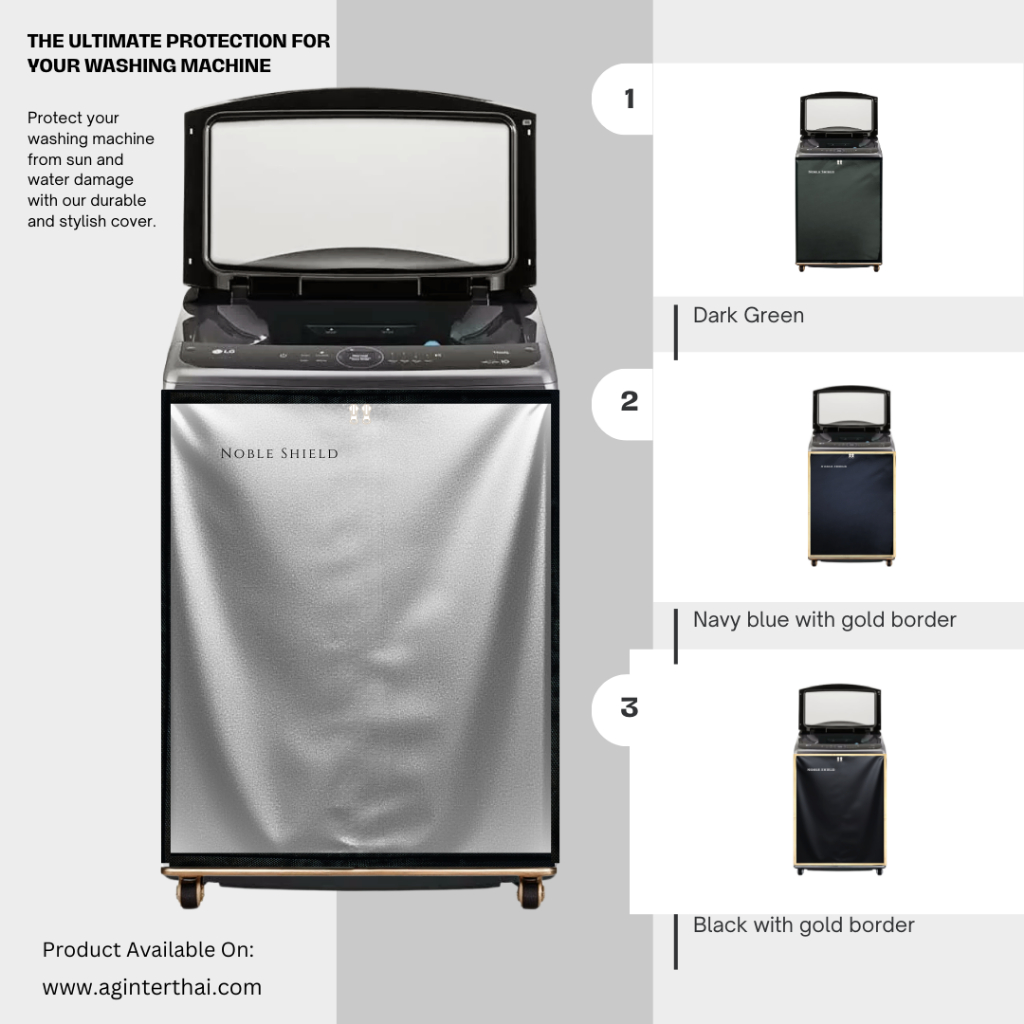 Washing  Machine Cover By NobleShield ผ้าคลุมเครื่องฝาบน ใช้งานได้ทุกรุ่น พร้อมบริการ ออกแบบโดยลูกค้าได้เอง