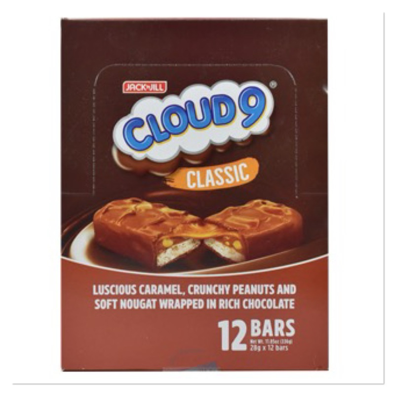 Jack n Jill Cloud 9 Caramel, Peanut & Nougat Chocolate Bar (12 bars)