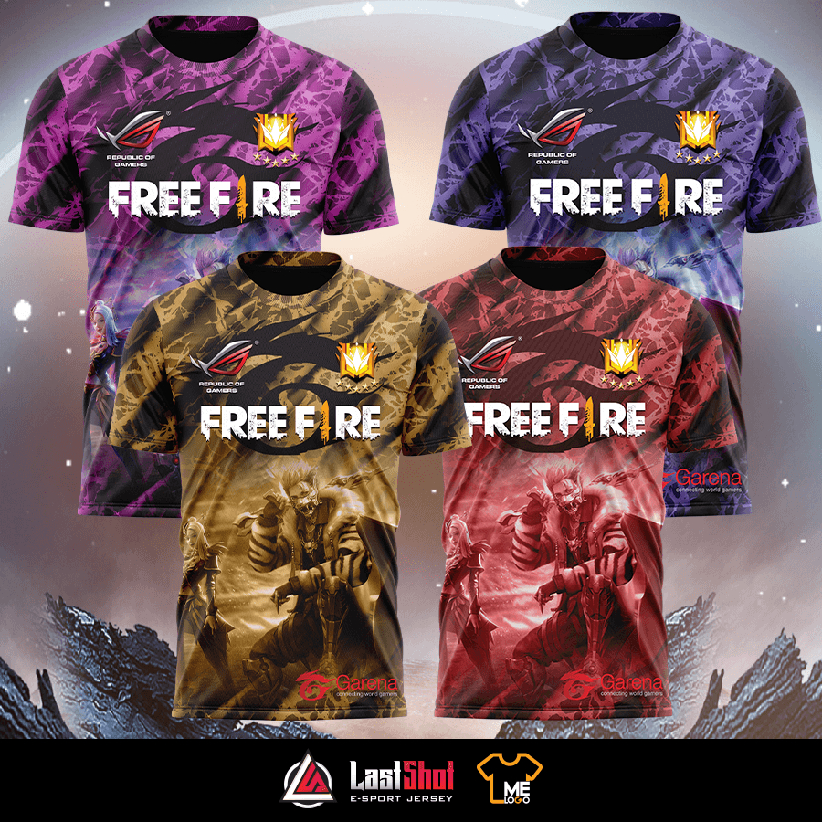 เสื้อE-Sport (B34-B41) เกมส์ FREE FIRE สีสดชัด