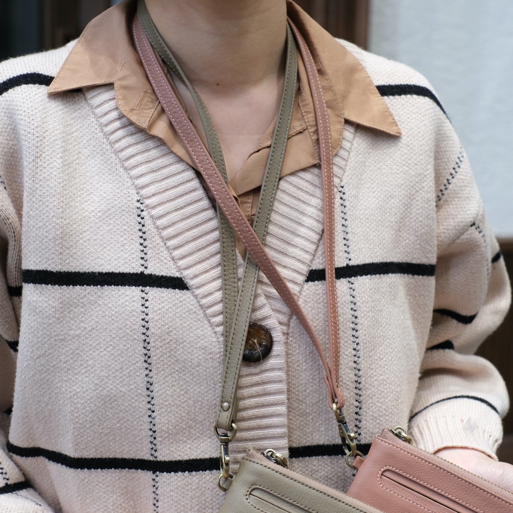 🌟สายหนังวัวคล้องคอ🌟 สำหรับคล้องกระเป๋าสตางค์ กุญแจ บัตร ห้อยติดไว้ที่คอ Hatsukoi Leather Neck Strap