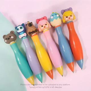ปากกาลูกลื่นรูปการ์ตูนน่ารัก Pastal pen หมึกน้ำเงิน ขนาด 0.5 มม. เขียนรื่น จับถนัดมือ