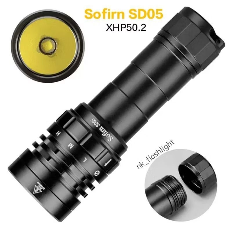 Sofirn SD05 XHP50.2 สว่างถึง 3000 ลูเมน แบตเตอรี่ 24700 ไฟฉายดำน้ำ