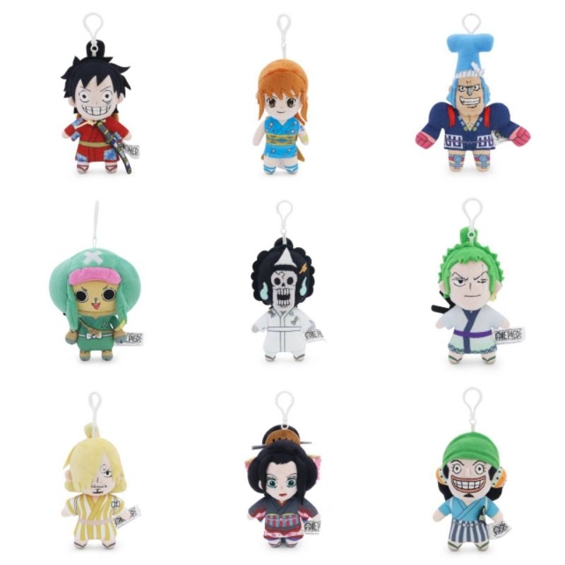พวงกุญแจ จากการ์ตูนเรื่อง วันพีซ One Piece ขนาด5 นิ้ว ลูฟี่ โซโล ซันจิ แฟรงค์กี้ โรบิ้น นามิ บรู๊ค อูซบ ช็อปเปอร์