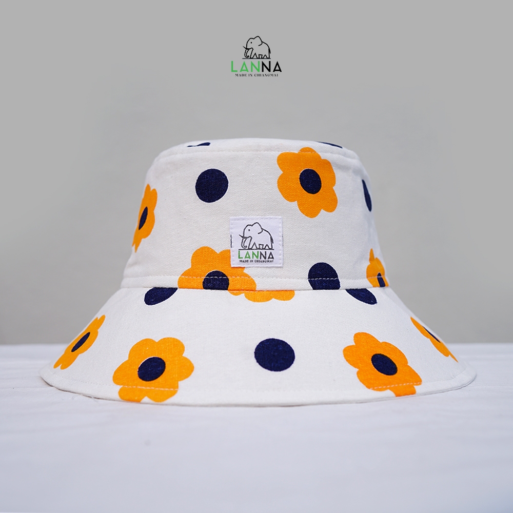 หมวกผ้าฝ้ายลายดอกน่ารัก ทรงบักเก็ต รับซัมเมอร์