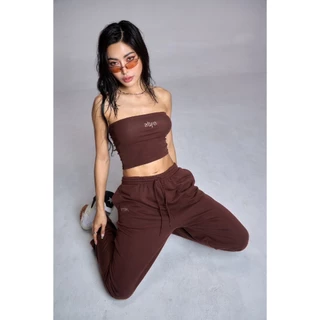 Atipashop - DEV WARM PANTS กางเกงวอร์ม ขายาว เอวยางยืด ปักโลโก้