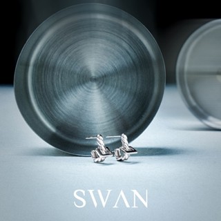 [ส่งด่วนฟรี]SWAN - Wire SQ Hoop Earring ต่างหูเงินแท้ เปลี่ย…