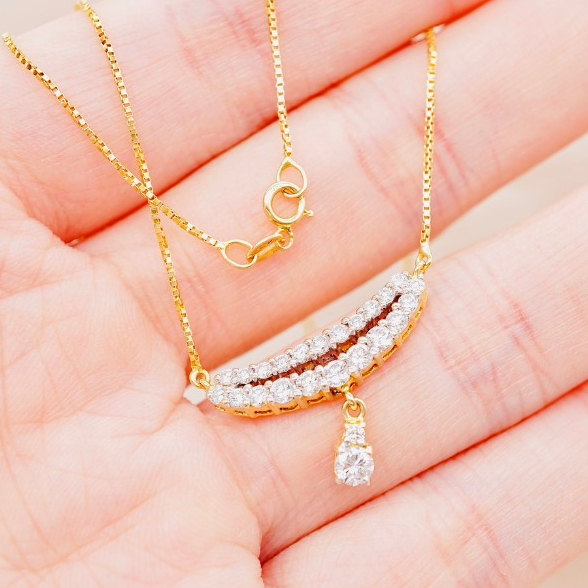 [PCPY JEWELRY] สร้อยคอพร้อมจี้เพชรแท้ น้ำ100 💎 ทองคำแท้18K (ทอง75.0%) เพชรแท้ใบเซอร์GCI [18KPN86]