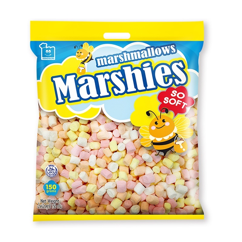 marshies marshmallows คละสี เม็ดเล็ก ขนาด 150 กรัม