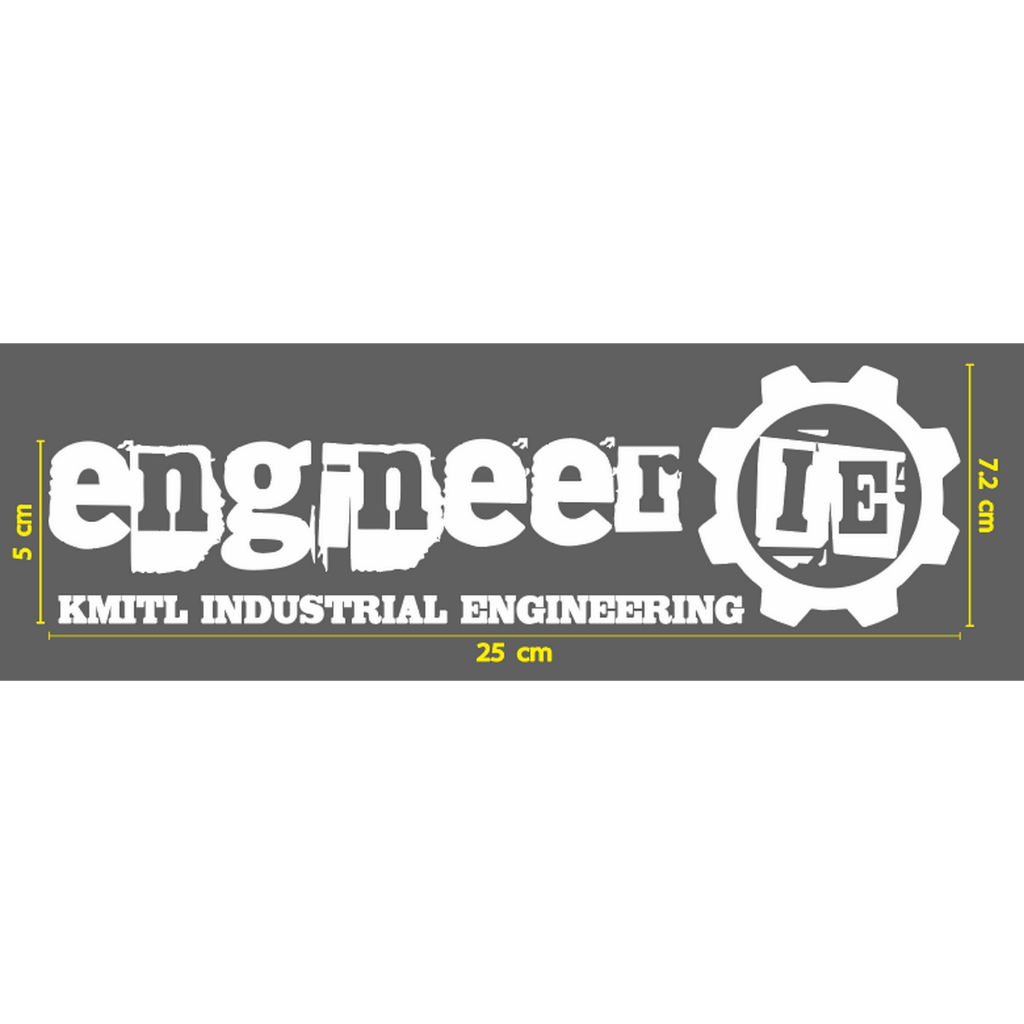 สติกเกอร์ ตัด สั่งทำ KMITL INDUSTRIAL ENGINEERING  - IE  (ขนาด 7.2 x 25 ซม.  วัสดุเป็น PVC กันน้ำทนแ