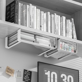 กล่องเก็บปากกาแบบลิ้นชักใต้โต๊ะ กล่องเก็บของสำหรับบนโต๊ะ ชั้…