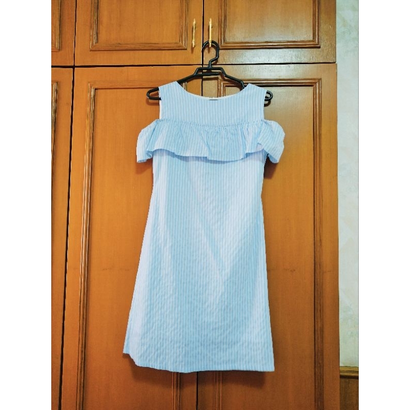 ชุดให้นม สีฟ้า แต่งระบายช่วงอก Lullaby size s