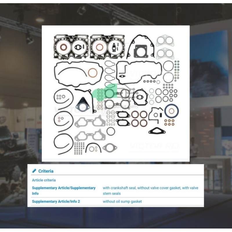 01 53910 03 ประเก็นชุดใหญ่ (Victor Reinz เยอรมัน) Subaru Outback EJ257