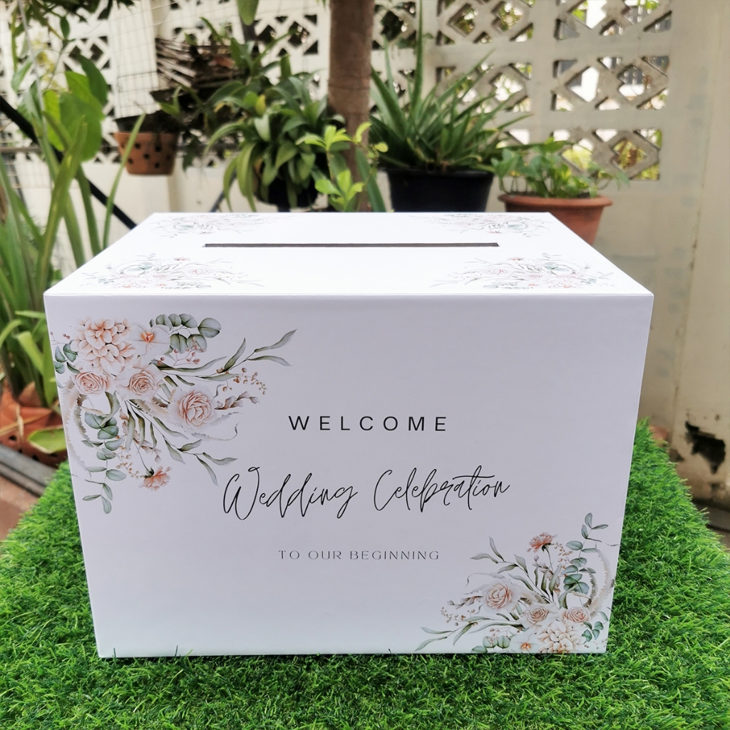 กล่องเล็ก ใส่ซองแต่งงานขนาด22x29x21cm พร้อมส่ง   ***แก้ไขข้อความ กรุณาทักแชทสรุปงาน ก่อนกดสั่งซื้อ***