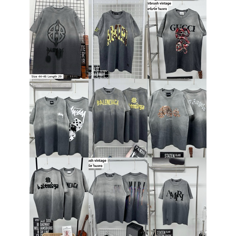 เสื้อยืดฟอกแบรนด์ อก 44-46 Oversize คอกลม สกรีนลายหน้า-หลัง (ราคาพิเศษ)