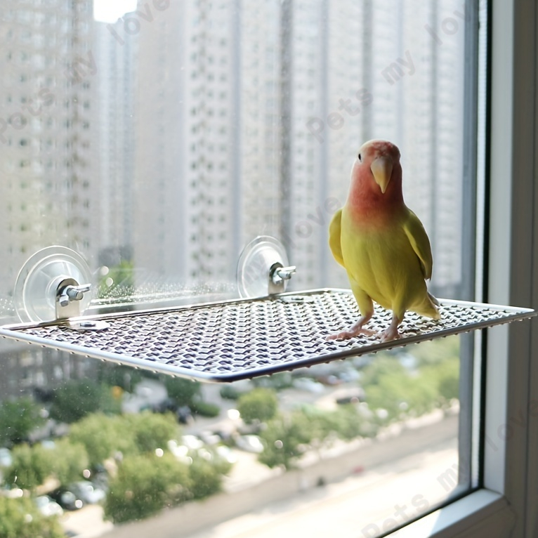 แพลตฟอร์มโลหะ ที่ยืนนกแก้ว  ของเล่นแพลตฟอร์มสําหรับสัตว์เลี้ยง นกแก้ว กรงนก ติดผนังแพลตฟอร์ม แพลตฟอร์มตาข่ายเหล็กนกแก้ว