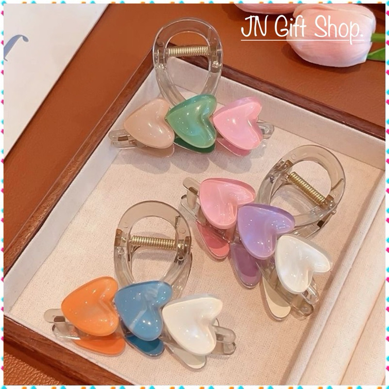 กิ๊บหนีบผมหัวใจ 3 ดวงหลากสี พร้อมส่ง!!จากไทย🇹🇭