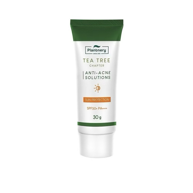 ครีมกันแดด ลดสิว คุมมัน ไม่อุดตัน 30กรัม Plantnery tea tree sunscreen acne oil control SPF50 PA++++ 