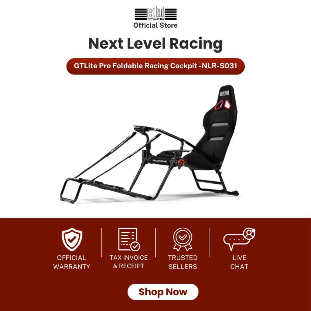 Next Level Racing (NLR-S031) GT Lite Pro Folding Cockpit สำหรับวางพวงมาลัยและเกียร์ พับได้