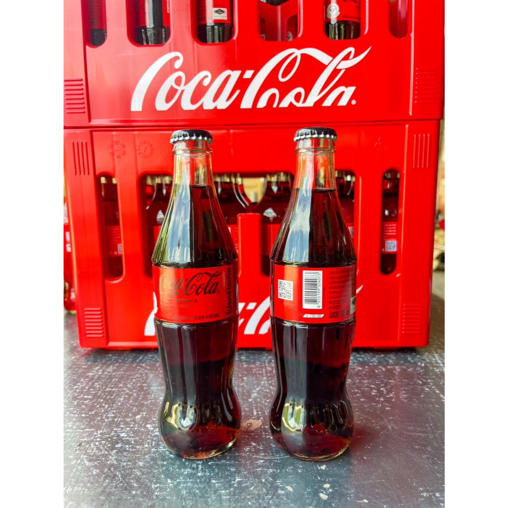 ใหม่ล่าสุด โค้กขวดแก้วรุ่นใหม่ ออริจินัลและซีโร่ 300ml บริษัทหาดทิพย์