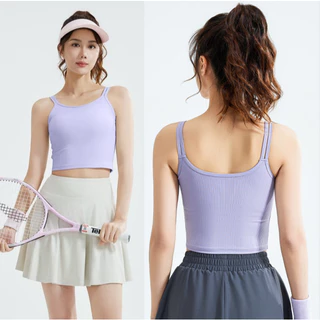 ArayaLady เสื้อบราโยคะ สายเดี่ยวฟิตเนส มีฟองน้ำ เสื้อสายเดี่ยวออกกำลังกาย แฟชั่นกีฬา AB-JYTB022
