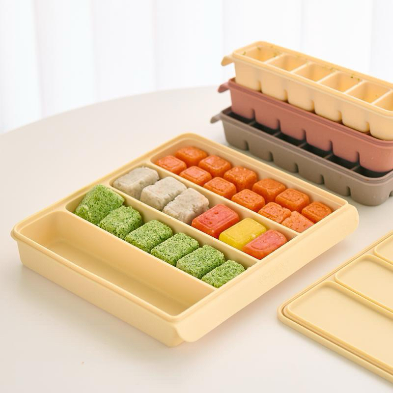 💕พร้อมส่ง💕 [Firgi] Keeping Cube Container | Premium Silicone | 👶 Firgi กล่องเก็บอาหารเด็ก ซิลิโคนฝาปิดสองชั้น