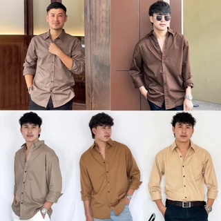 Fomo-เชิ้ตแขนยาวโทนสีน้ำตาล เชิ้ตสีเอิร์ธโทน**เช็คไซซ์จากตางรางไซซ์ของทางร้านเท่านั้น**
