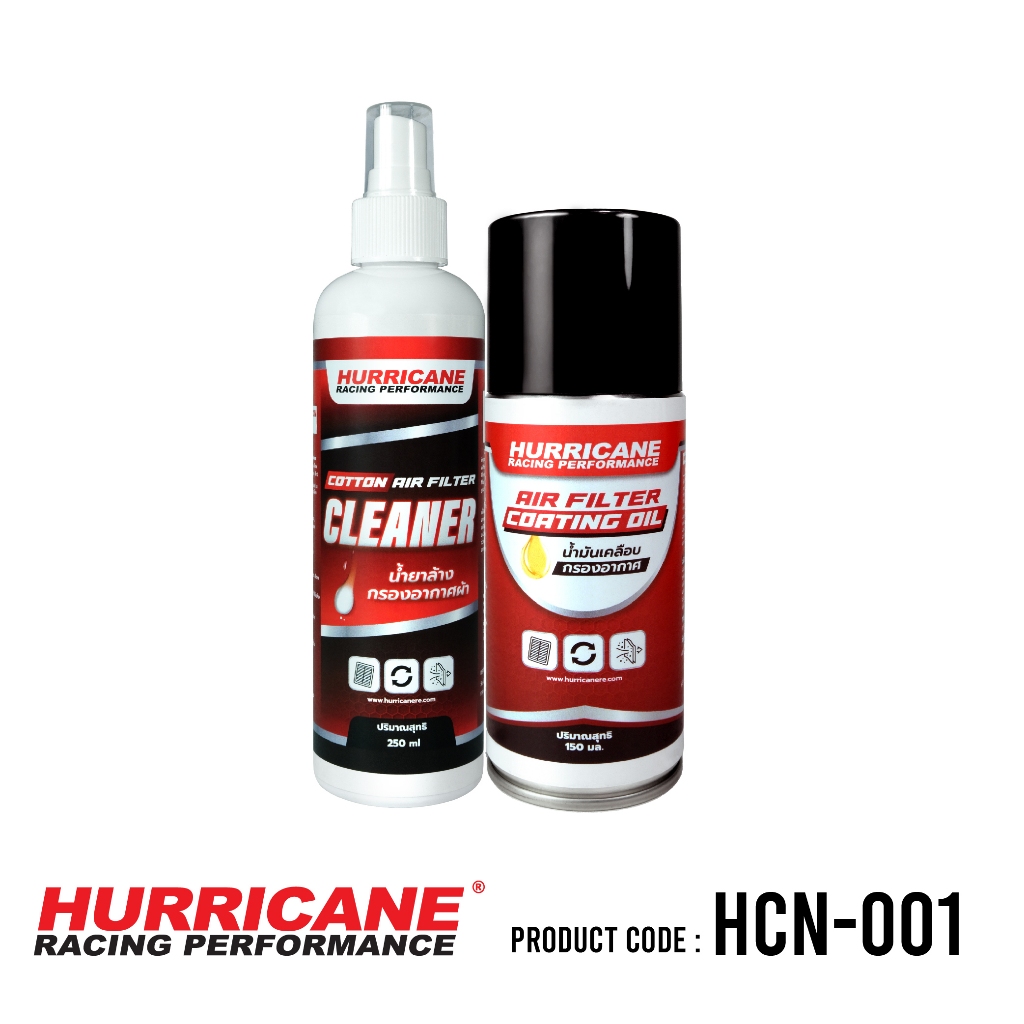 Hurricane ชุดน้ำยาล้าง + น้ำยาเคลือบกรองอากาศผ้า  ( ชุดเล็ก )