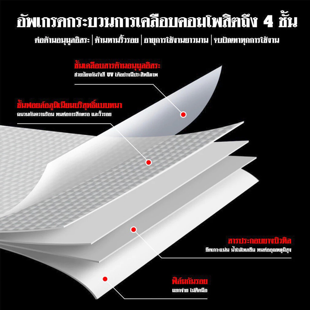 เทปกาวกันน้ํารั่วซึม กาว กาวปืน เทป 5m ตีนตุ๊กแก ฟิล์มติดกระจกบ้าน ตีนตุ๊กแกมีกาว กาวดักหนู ผ้าใบกันแดดกันฝน เทปกันรั่ว - รูปที่ 3
