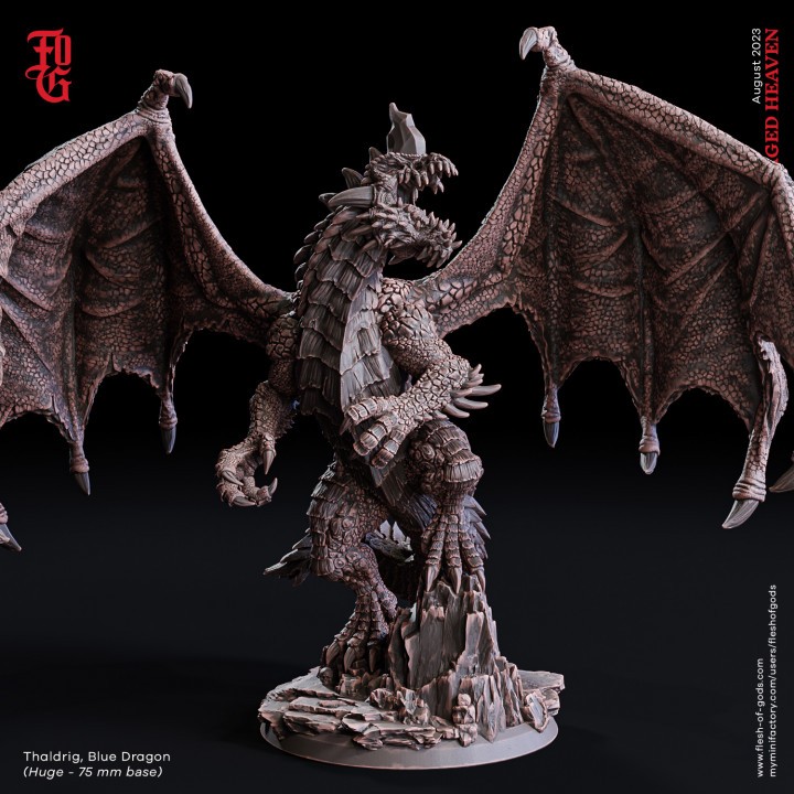 Dnd Dragon I Thaldrig - Blue Dragon I (งานเรซิ่นยังไม่ลงสี) ฐาน 3 นิ้ว