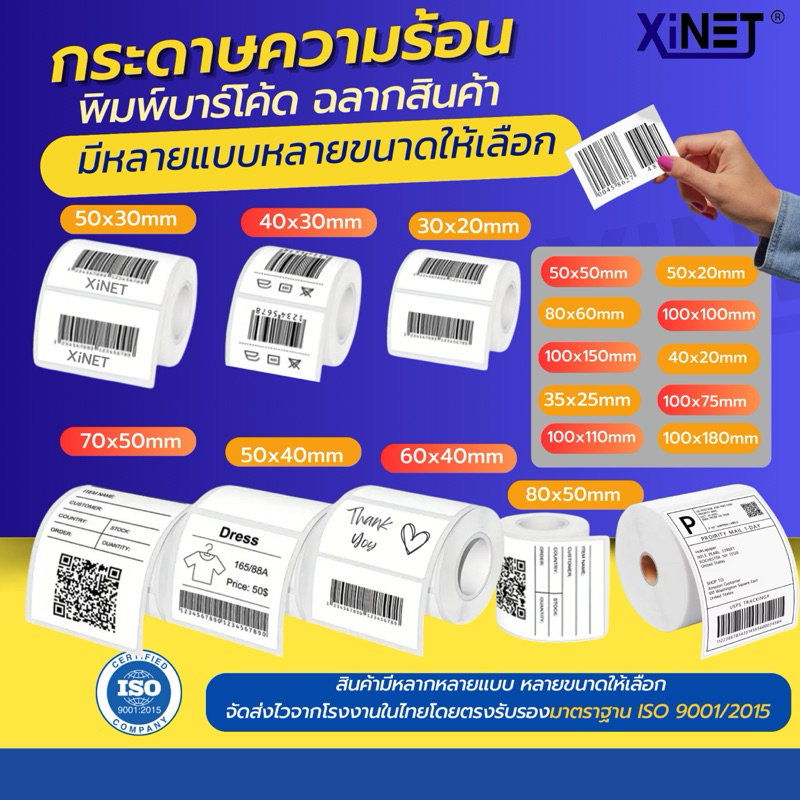 สติกเกอร์ความร้อน ติดพัสดุ กาวเหนียว กันน้ำ รอยขีดข่วน กันน้ำมัน แอลกอฮอล