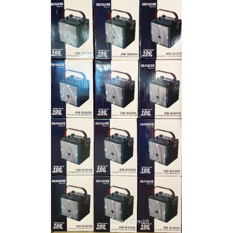 AIWA AW-B400K Karaoke Bluetooth Speaker ลำโพงบลูทูธพกพาคาราโอเกะ ( แถมไมค์ 2 ตัว )