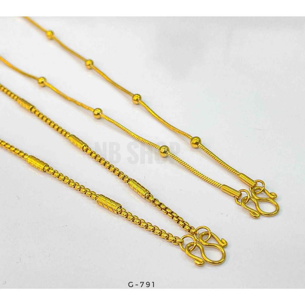 G-791 สร้อยคอสแตนเลสทอง ไม่ลอกไม่ดำ ความยาว18-24นิ้ว สีทอง Gold color ไม่ลอกไม่ดำสแตนเลสแท้ งานเลเซอร์ ใส่อาบน้ำได้