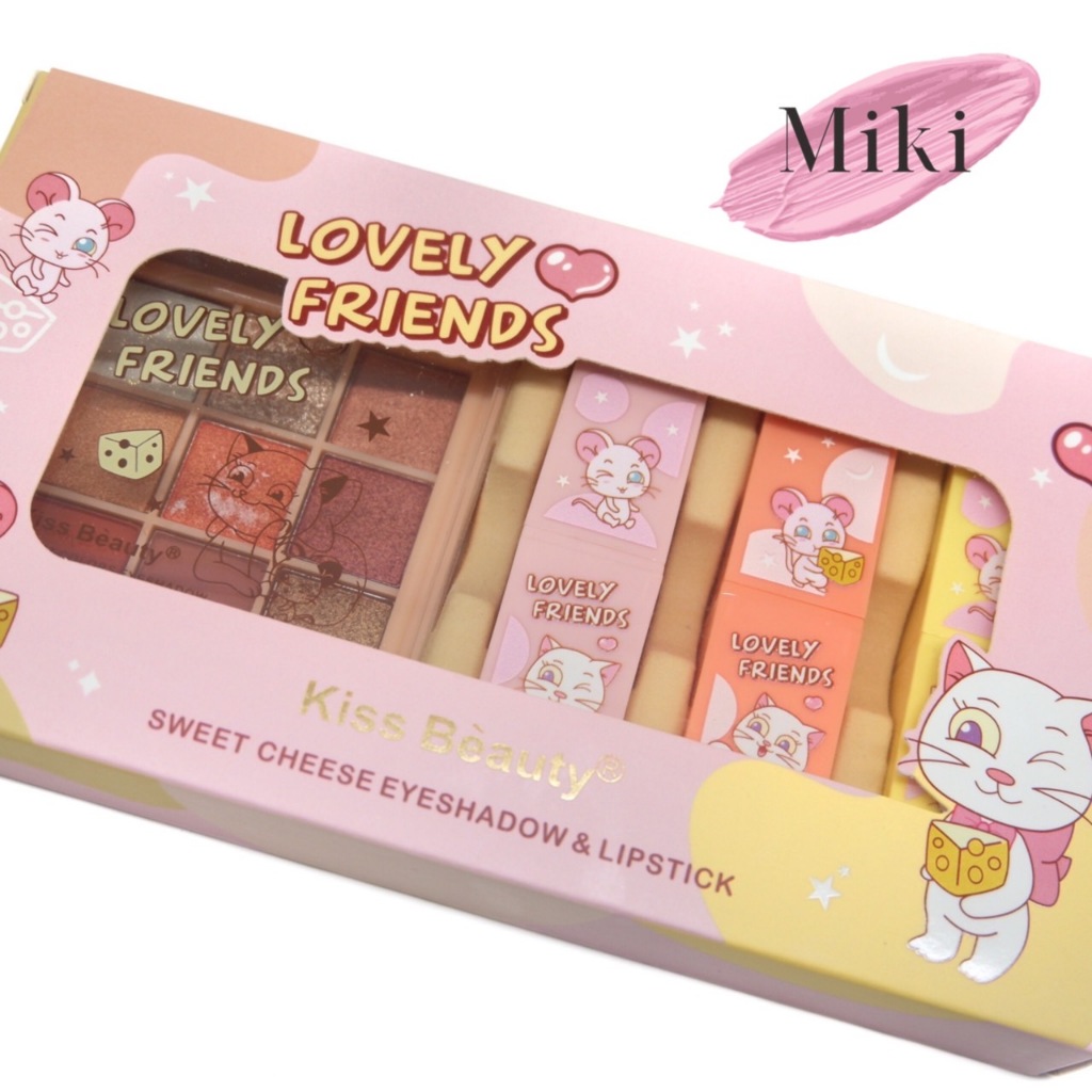 {เซต} Kiss Beauty 4IN1 Lovely Friends Makeup Set เซตแต่งหน้า สีสันสดใส ให้ดวงตาและริมฝีปาก no.87194