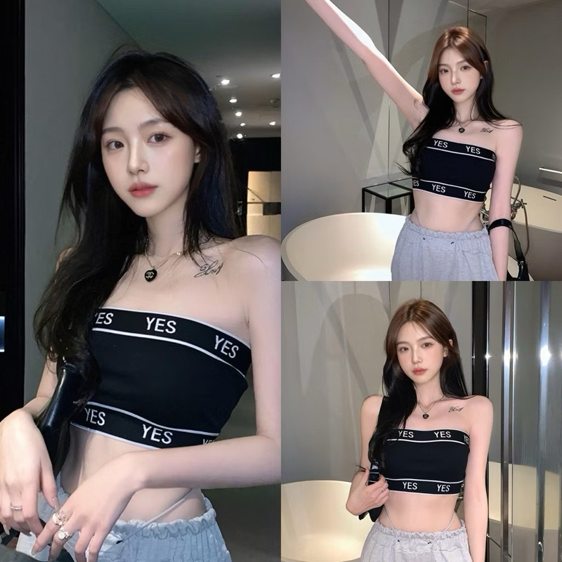 พร้อมส่ง☑️เสื้อเกาะอก YES YES YES