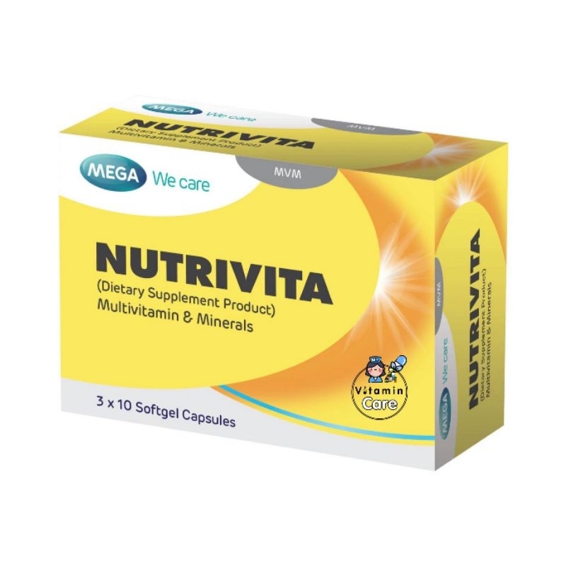 (30 แคปซูล) Mega We Care Nutrivita Multivitamin & Mineral เมก้าวีแคร์ นูทริไวต้า วิตามินรวม