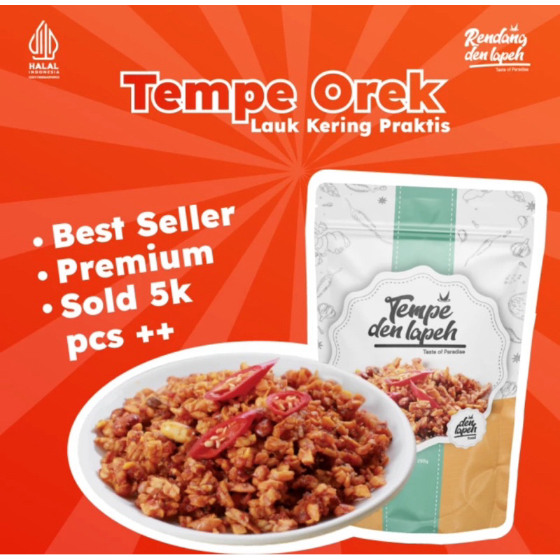 Indonesia Kering / Orek Tempe Balado Plus Kacang dan Teri Medan den lapeh Food 200 gram