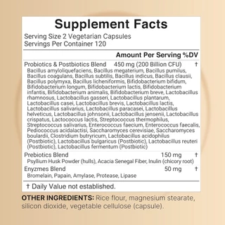 NatureBell Probiotics 200 Billion CFU Per Serving , 240 Veggie Capsules (Sku.2577)